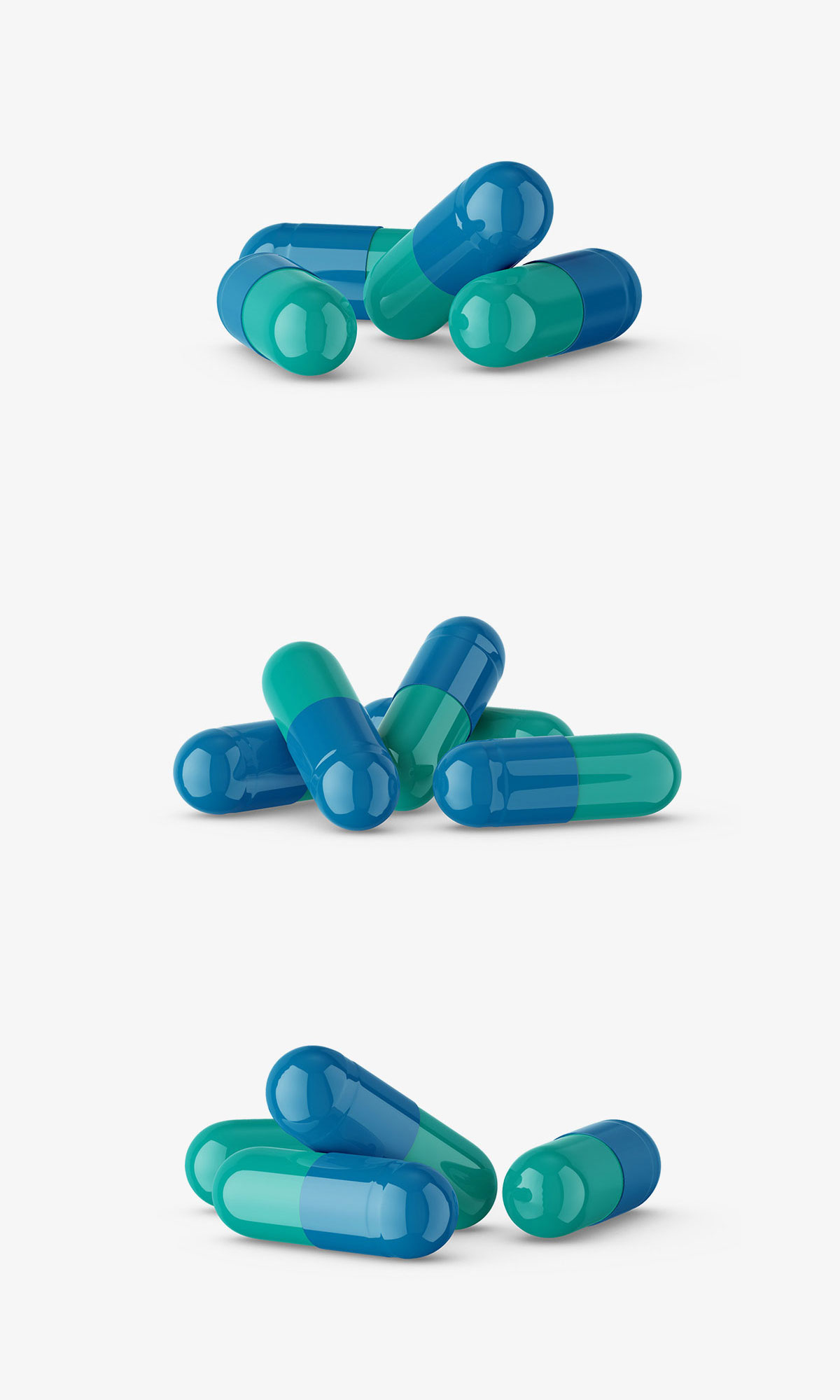 常规药品胶囊贴图模板PSD样机模型capsules mockup