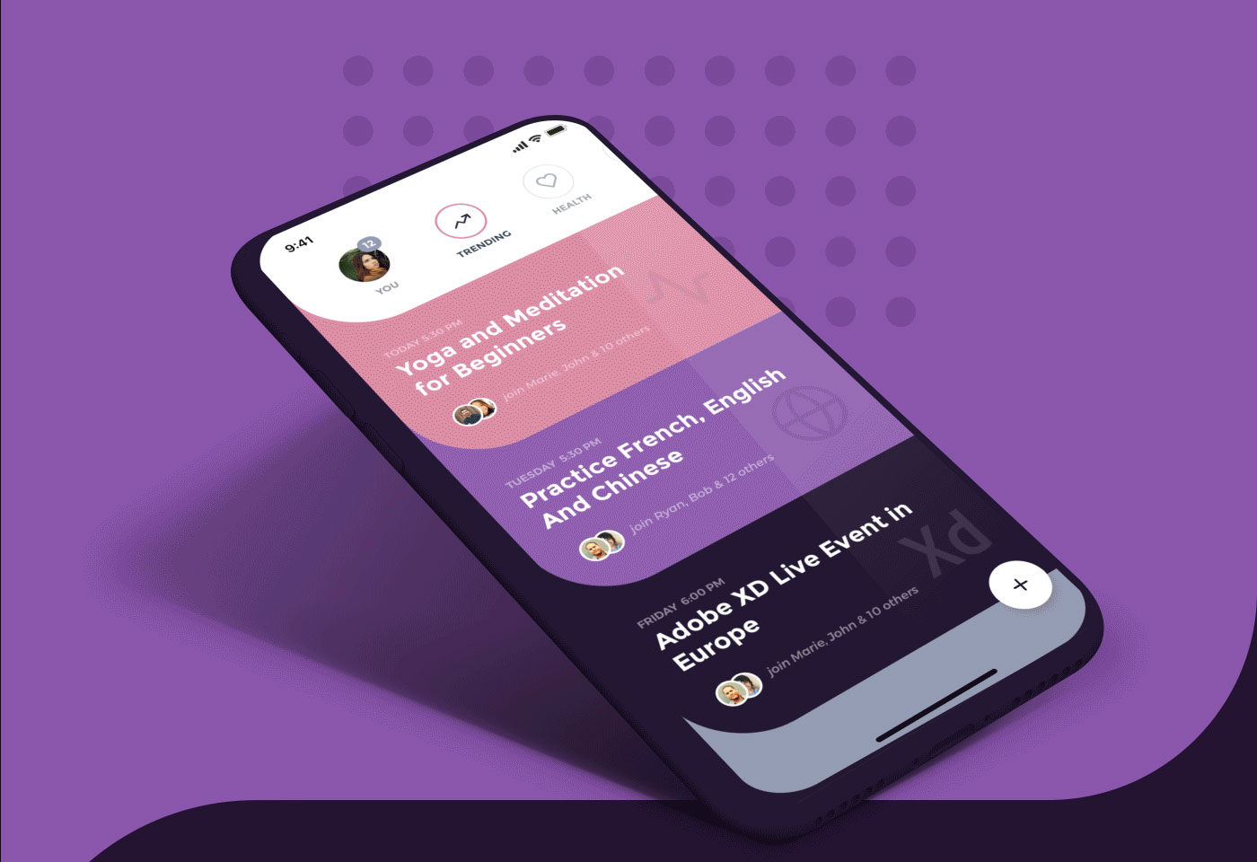移动社交app UI工具包 Meetio UI Kit .XD素材