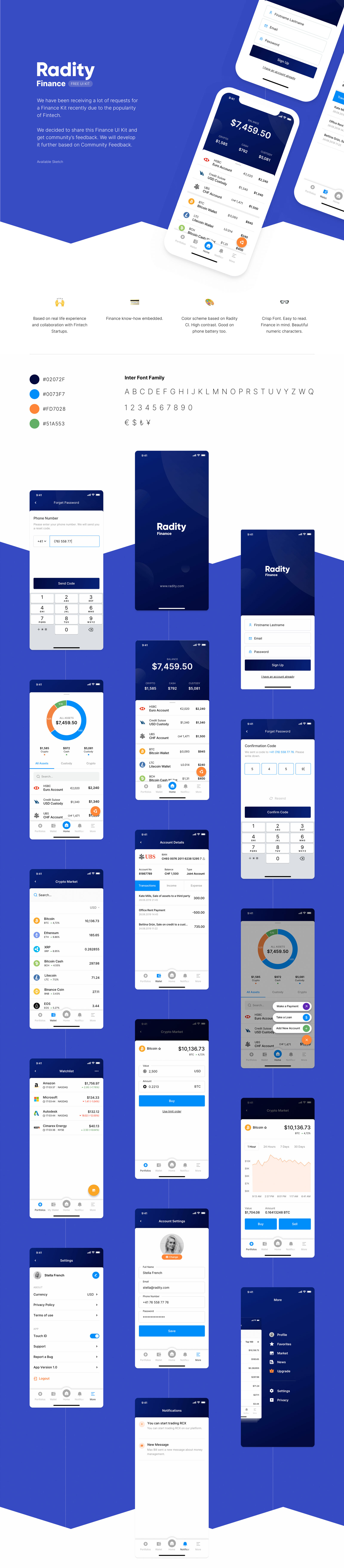 虚拟货币财务App界面设计UI设计 .sketch素材