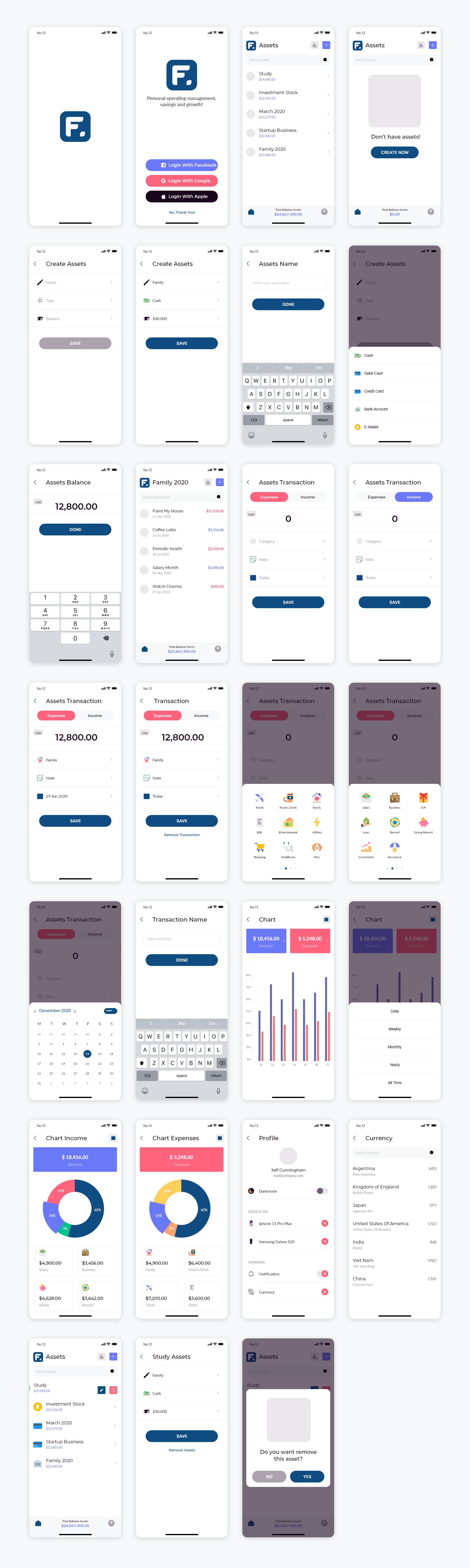 简约金融App界面设计UI设计 .sketch素材