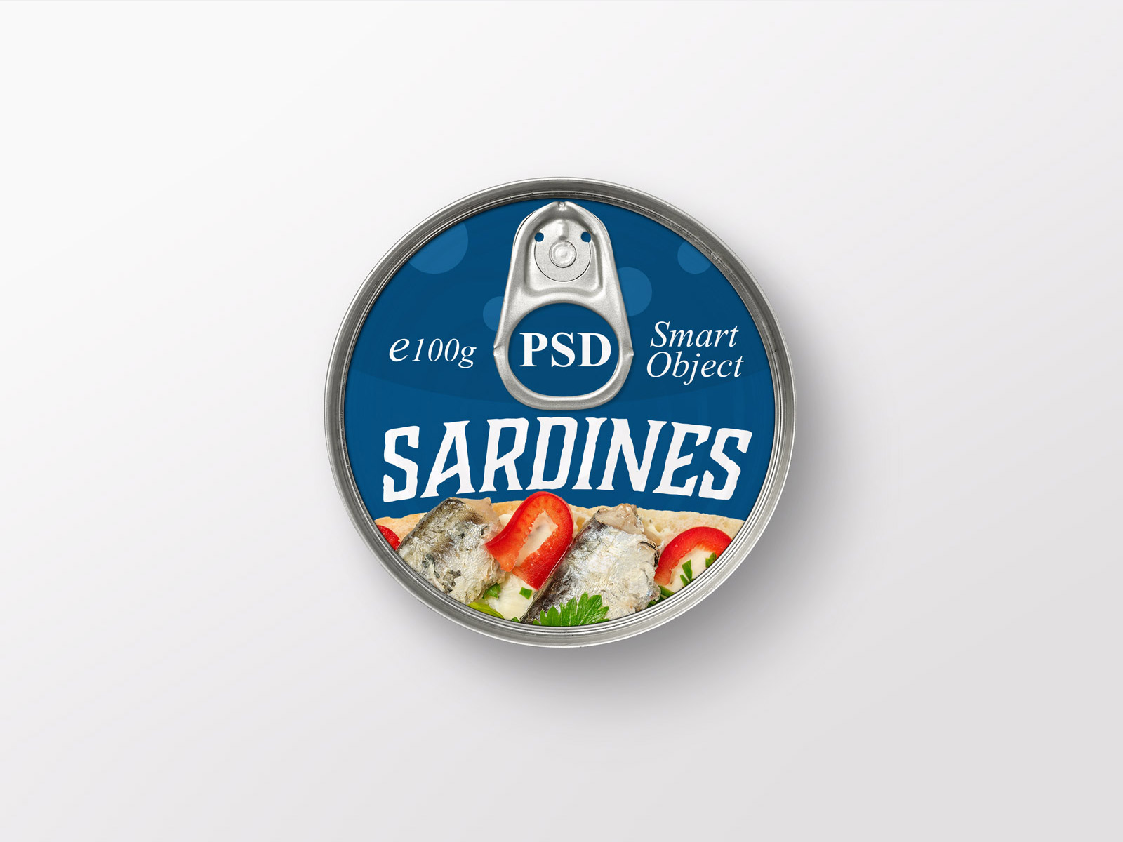 圆形锡罐豆豉鲮鱼罐头贴图模板PSD样机模型