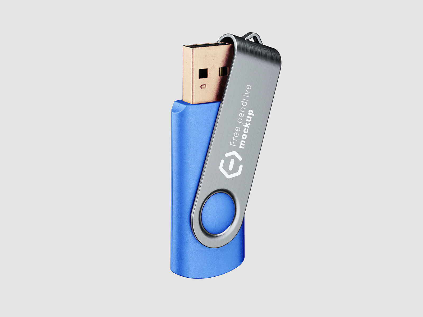 蓝色USB闪存U盘PSD样机模型