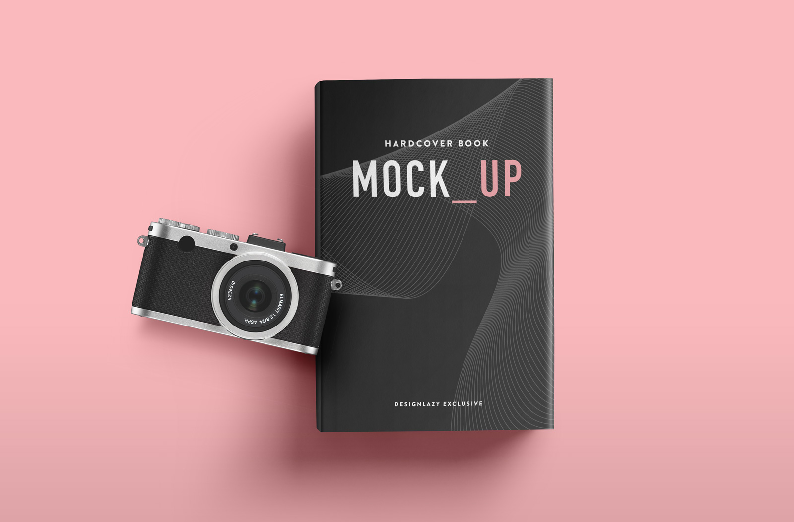 正面黑色精装硬皮书模型设计贴图展示样机PSD模板Hardcover Book Mockup