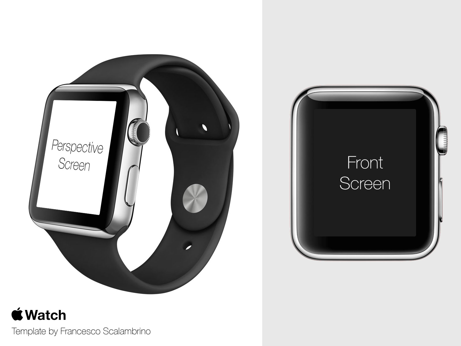 高质量黑色表带Apple Watch苹果手表.PSD模型 Apple Watch Mockup