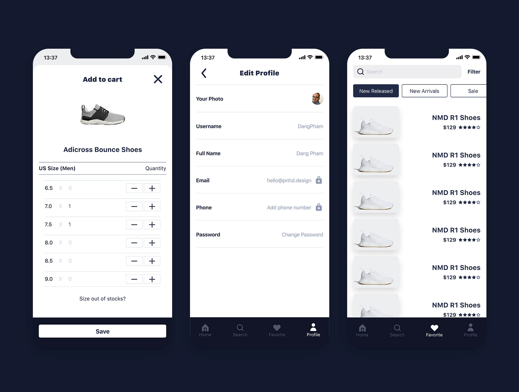 运动鞋类电商App UI界面设计工具包 .fig素材