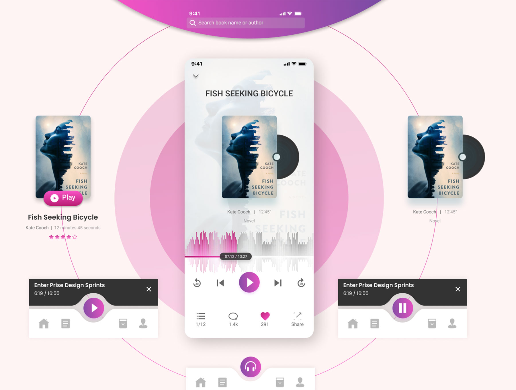 紫色音频App UI界面设计 .fig素材