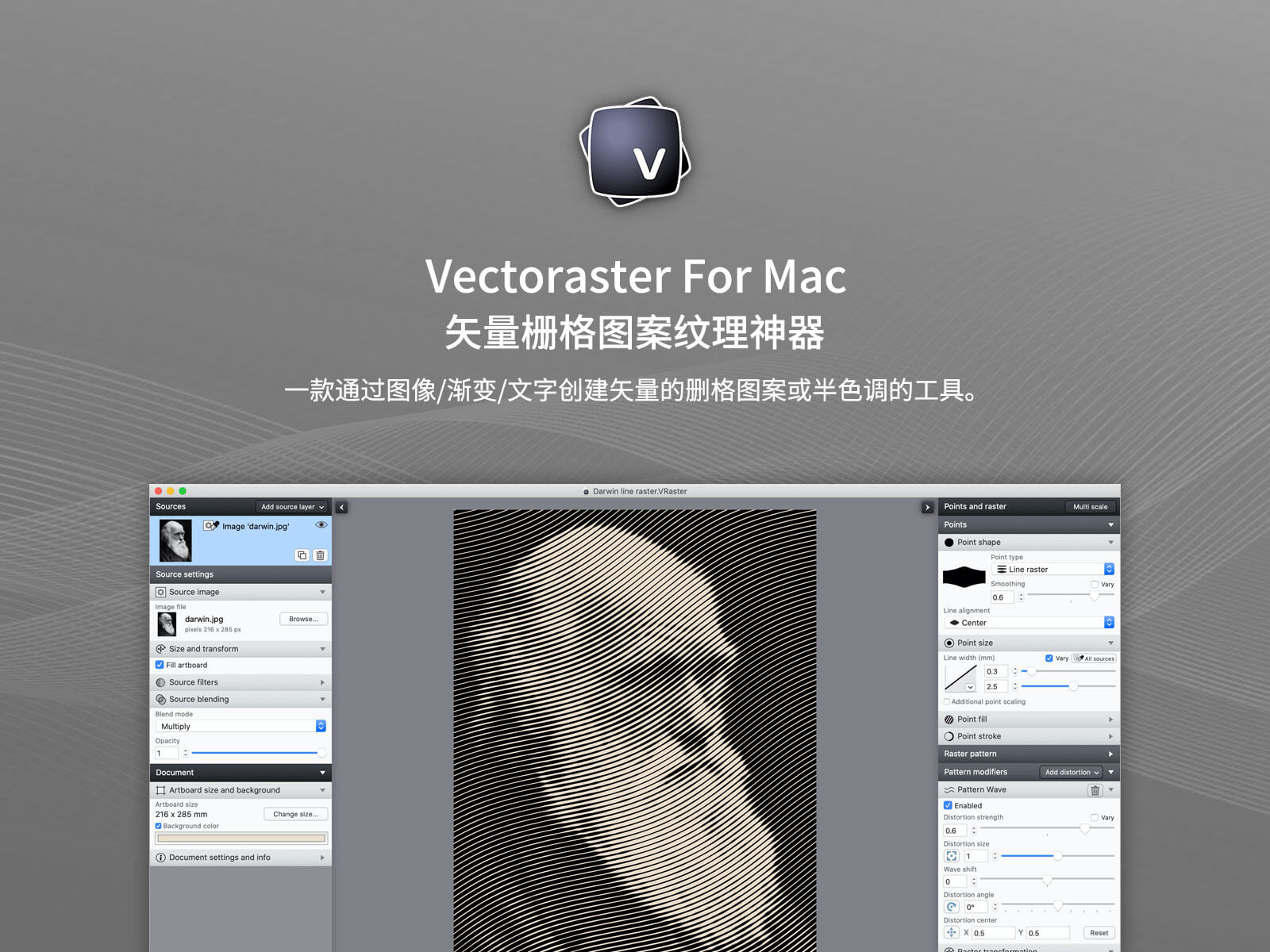 Vectoraster 7.4.6 破解版（将图片/文字转为矢量栅格图案）