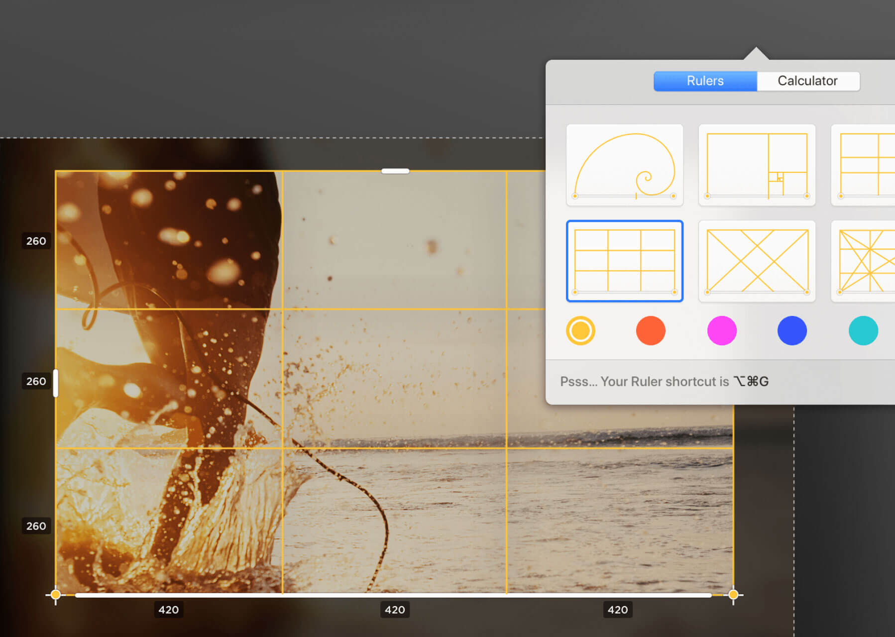 Goldie App For Mac 2.01 破解版（黄金比例设计辅助工具）