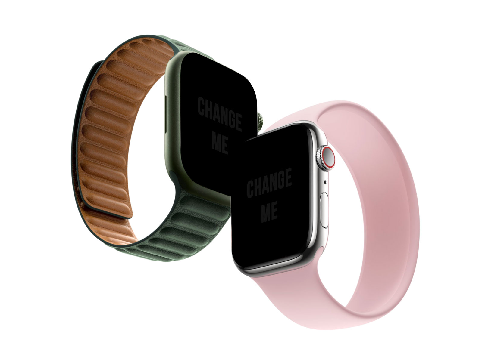 高质量双色Apple Watch Mockup .psd样机模型Mockup