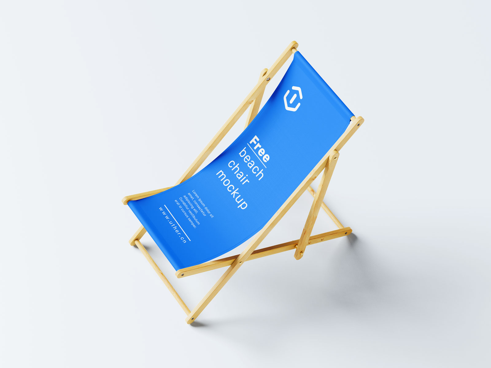高质量蓝色侧面俯视沙滩椅psd样机模型Beach Chair Mockup
