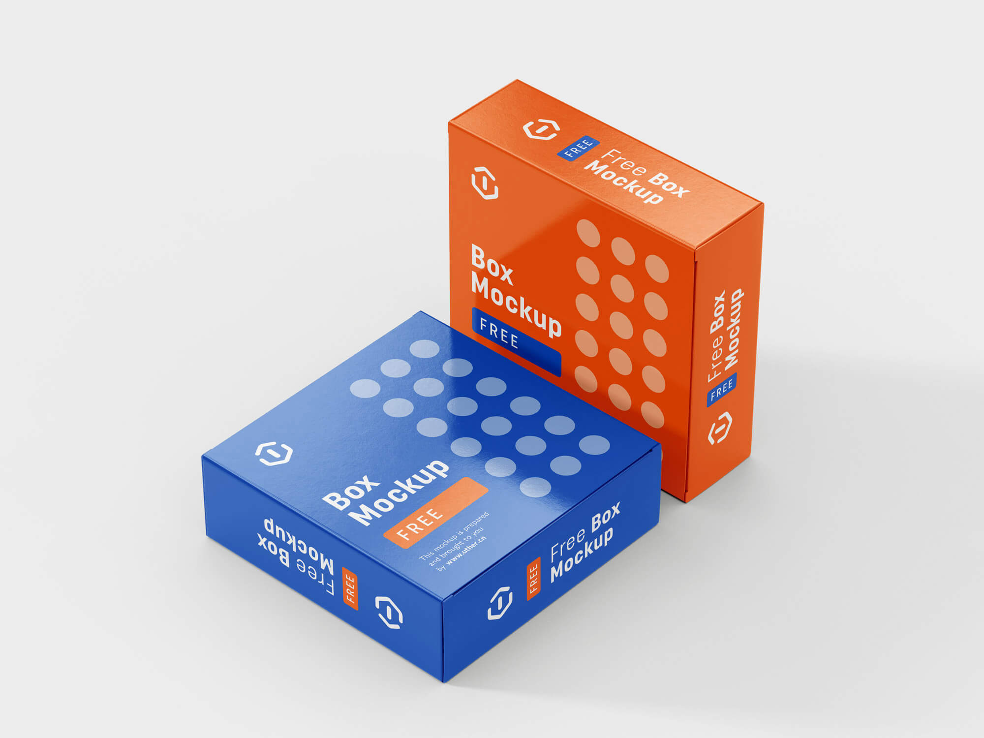 正方形纸盒包装模型PSD样机素材 box mockup