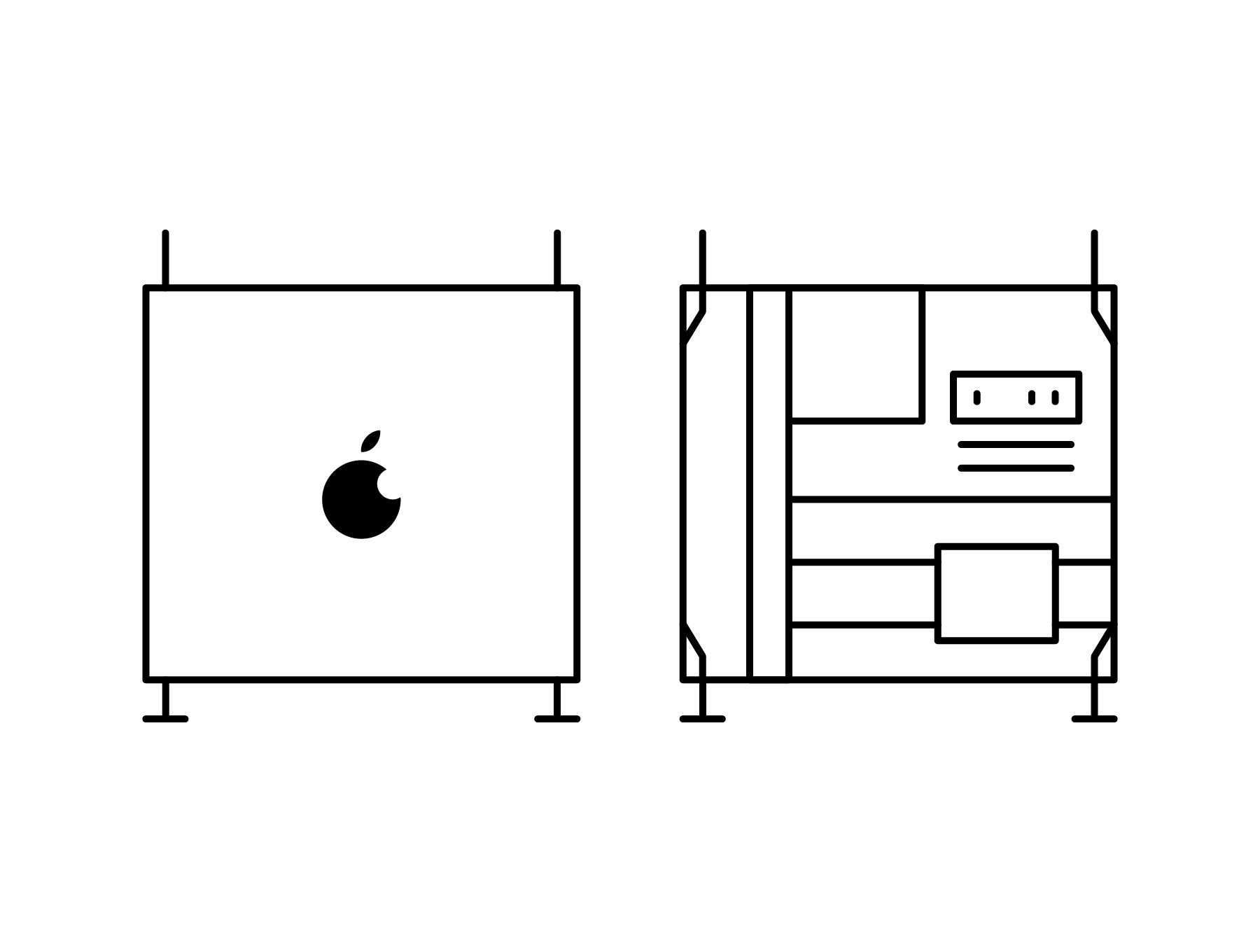 简约的Mac Pro系列单色线性图标 .ai svg素材