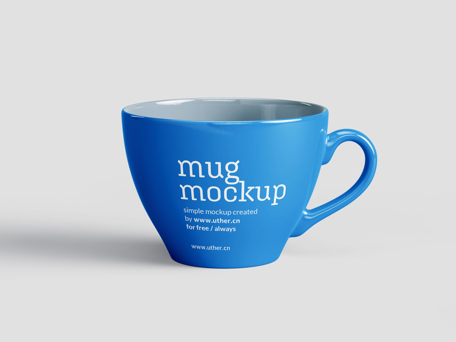 蓝色陶瓷咖啡杯样机模型Mockup .psd素材