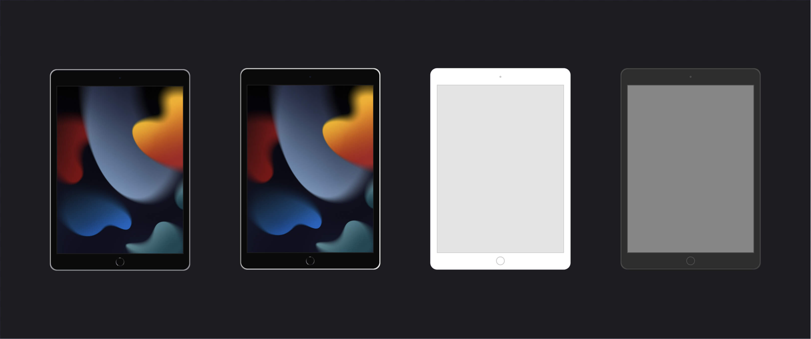 明暗两款正反面iPad 2022样机模型Mockup .fig素材