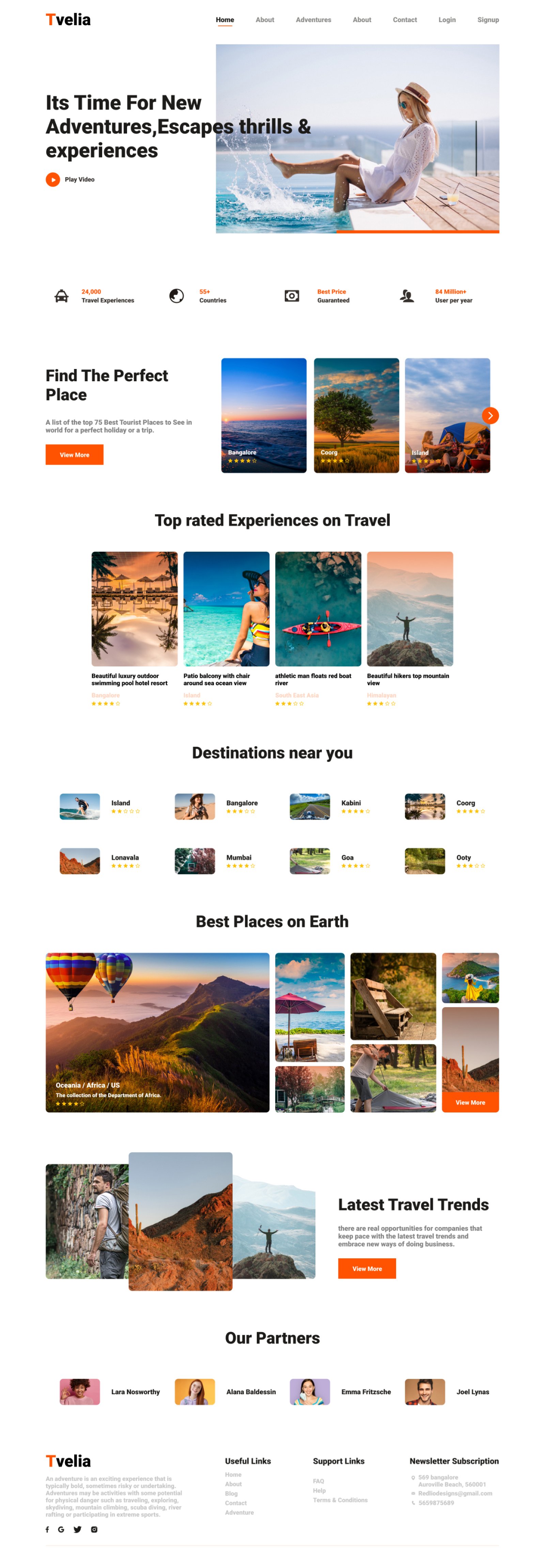 旅游旅行网站落地页Landing Page WEB UI界面设计 .fig素材