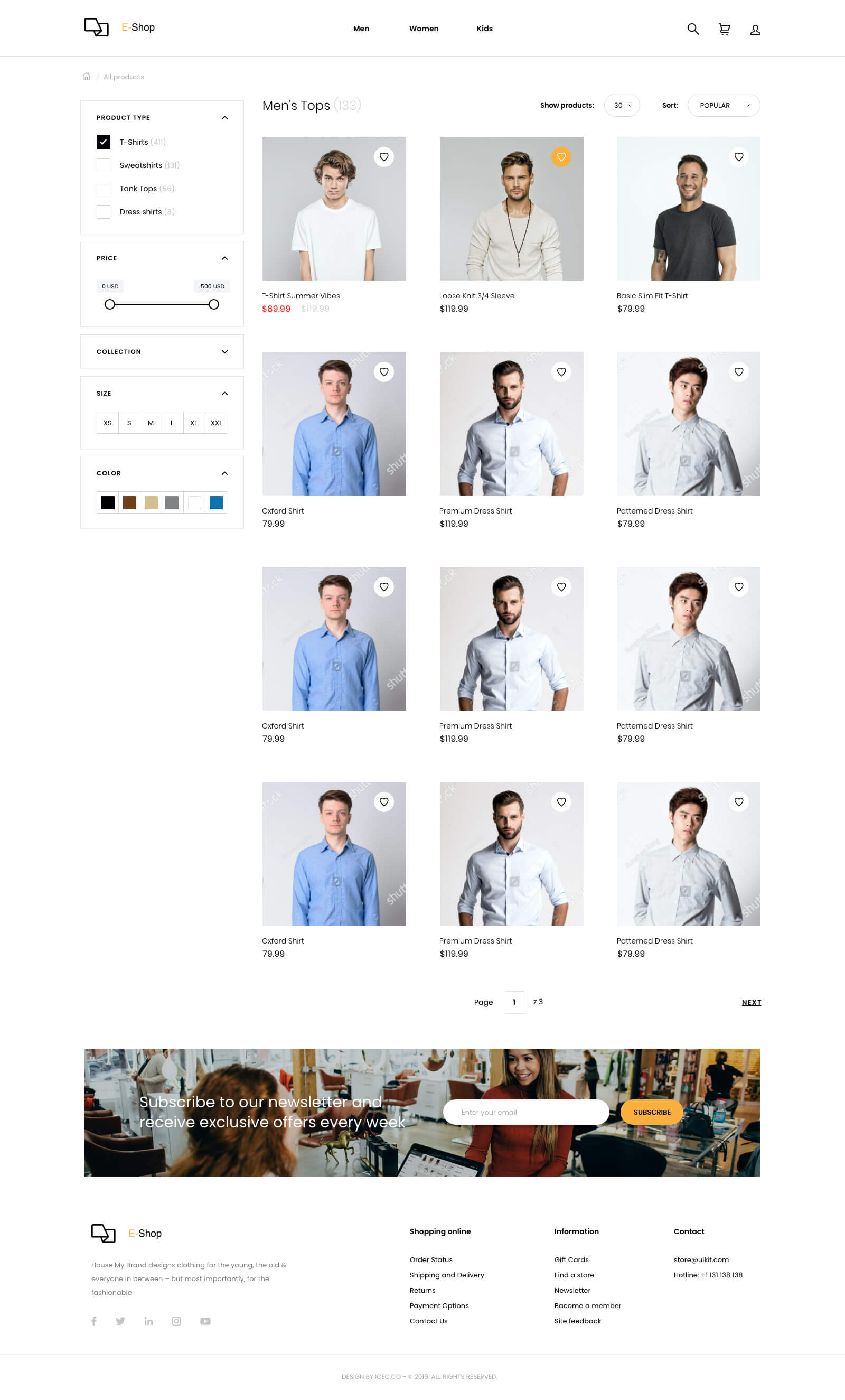 简约大气时尚家具服饰电商网站WEB UI界面设计 .xd素材