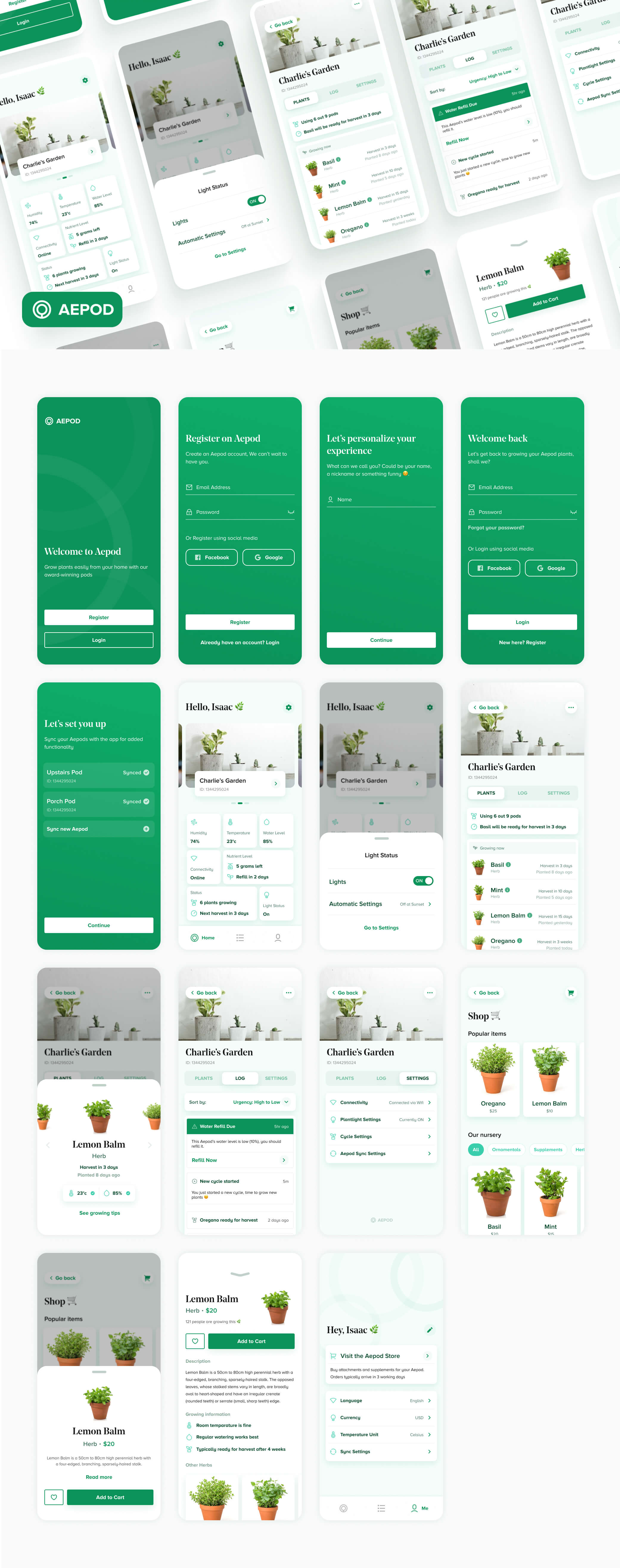 绿色系智能花园APP UI界面设计 .fig素材