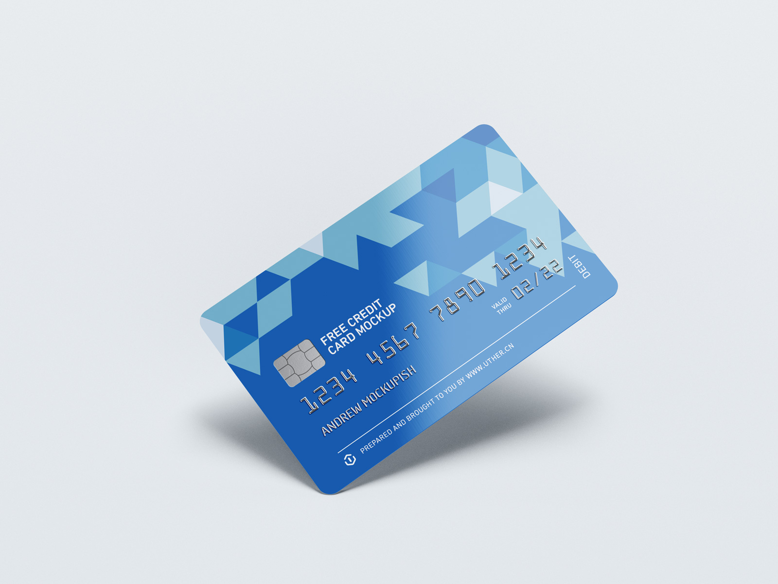 高质量悬浮的银行卡信用卡psd样机模型card mockup