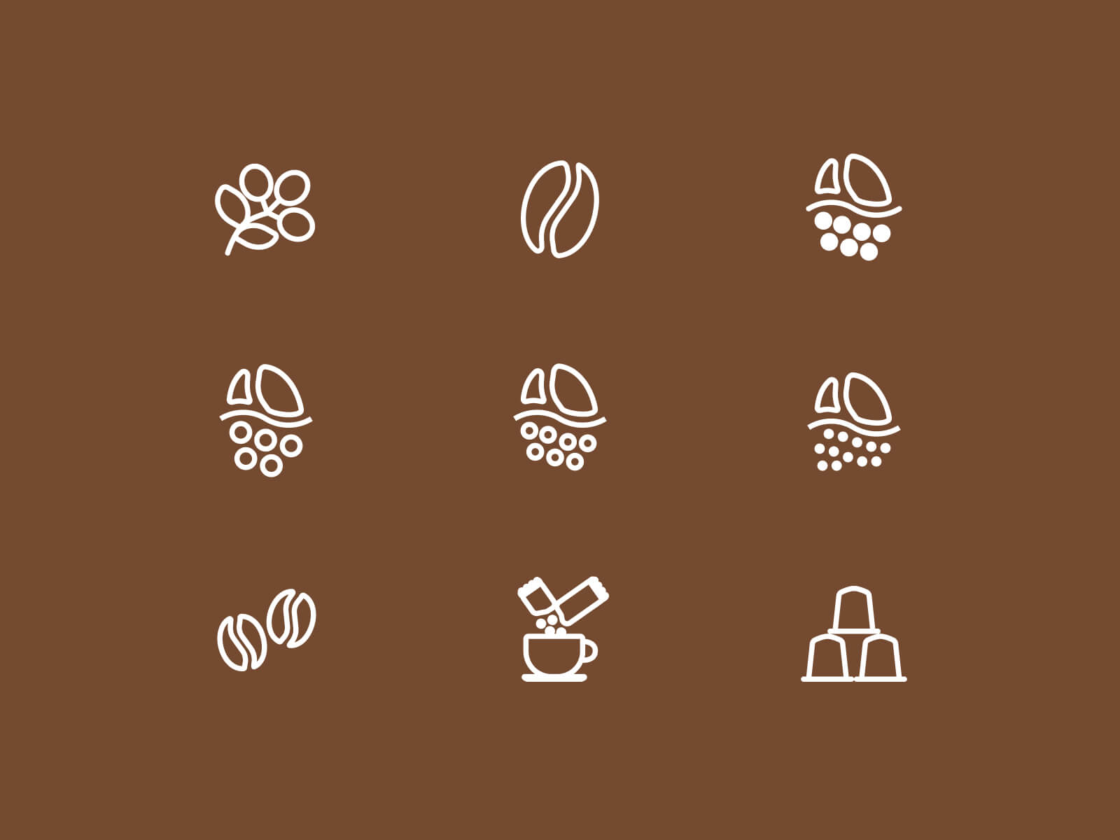 咖啡类多色单色线性面性图标icon .fig素材