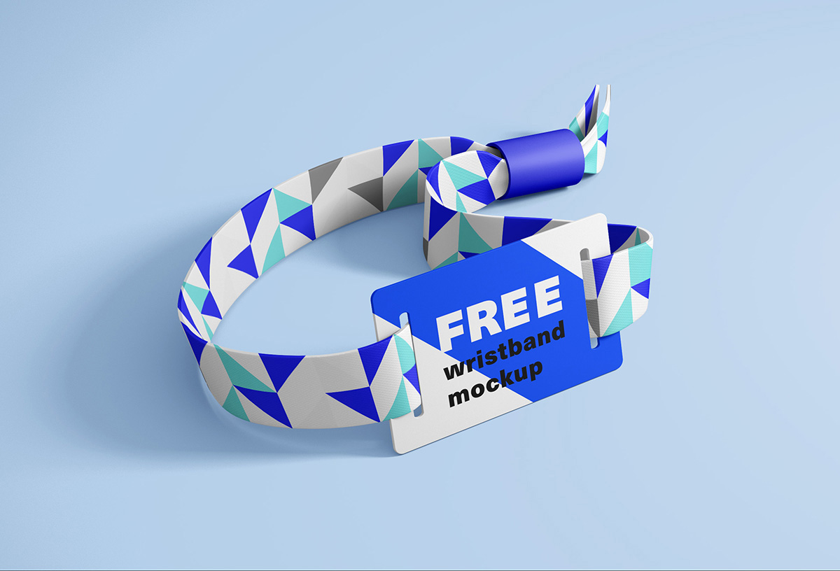 电子RFID腕带样机模型Wristband Mockup .psd素材