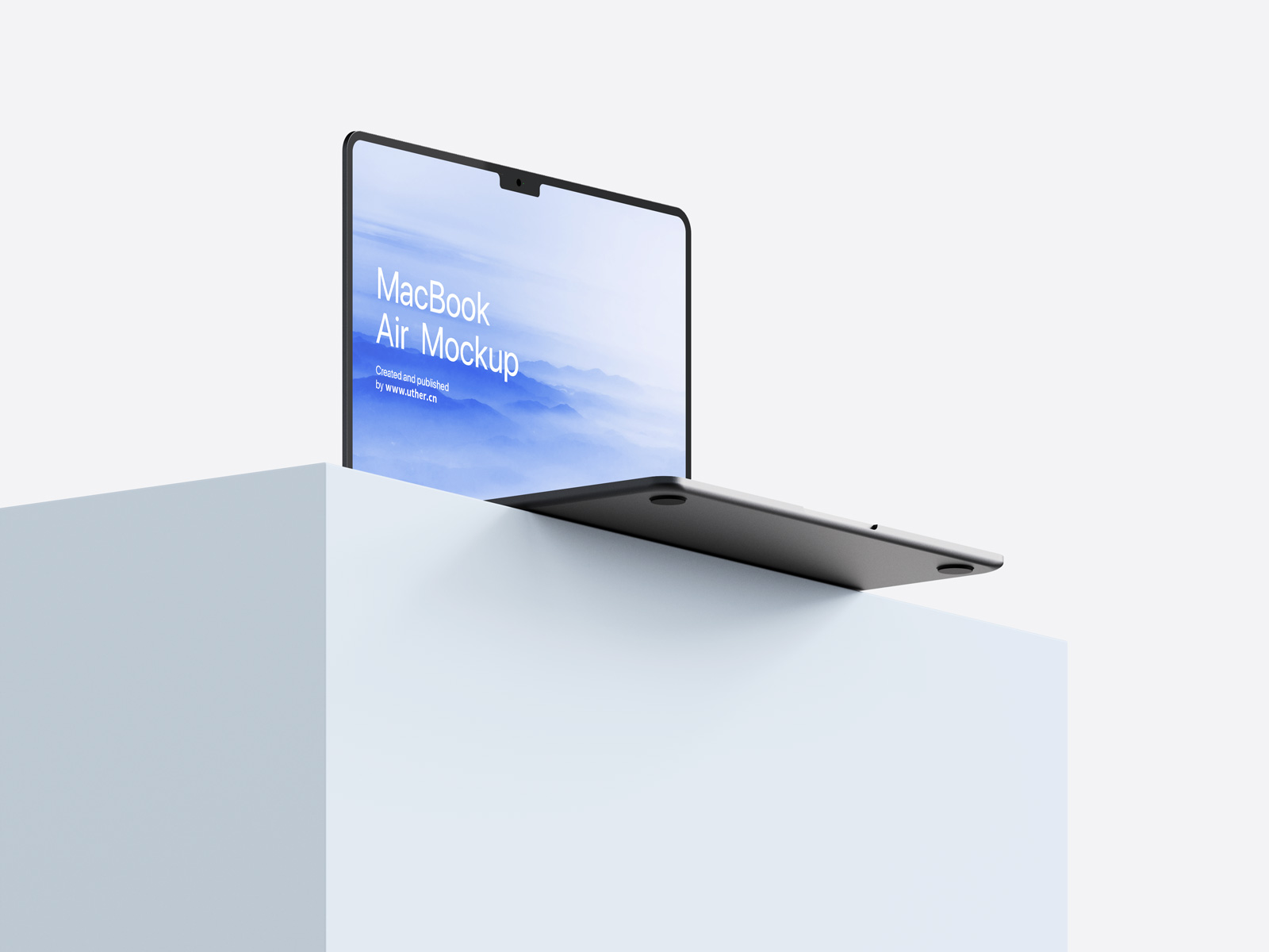 干净大气MacBook Air 2022版样机模型MacBook Mockup .psd素材