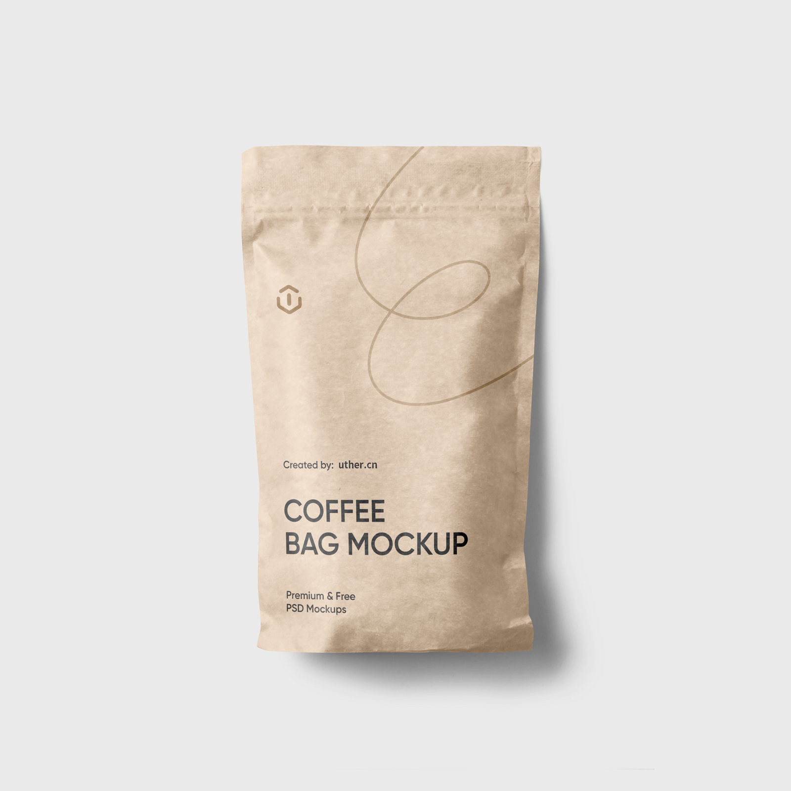 高质量牛皮纸咖啡袋样机模型Paper Coffee Bag Mockup .psd素材