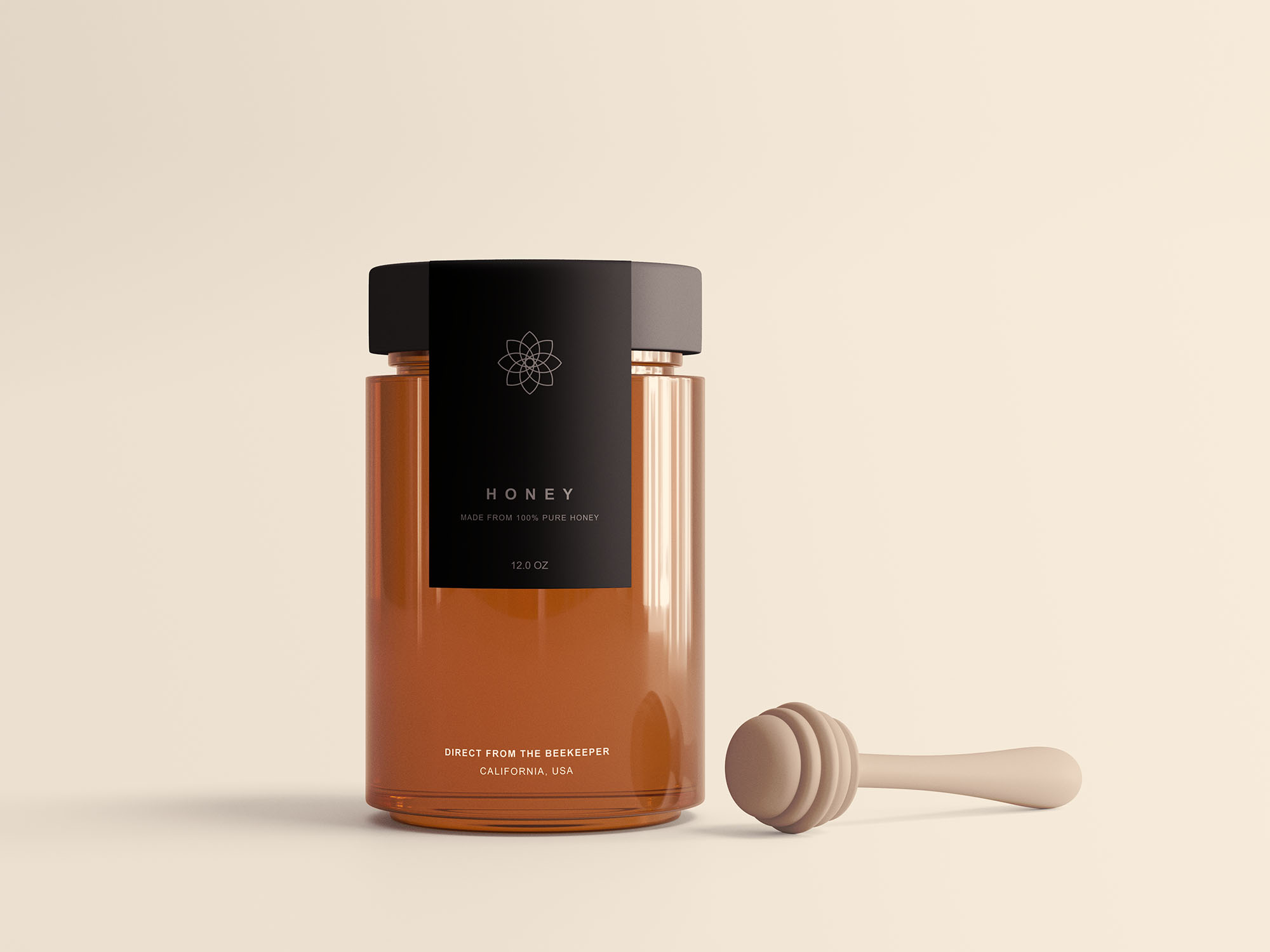 透明蜂蜜玻璃罐包装样机模型Honey Jar Package Mockup .psd素材