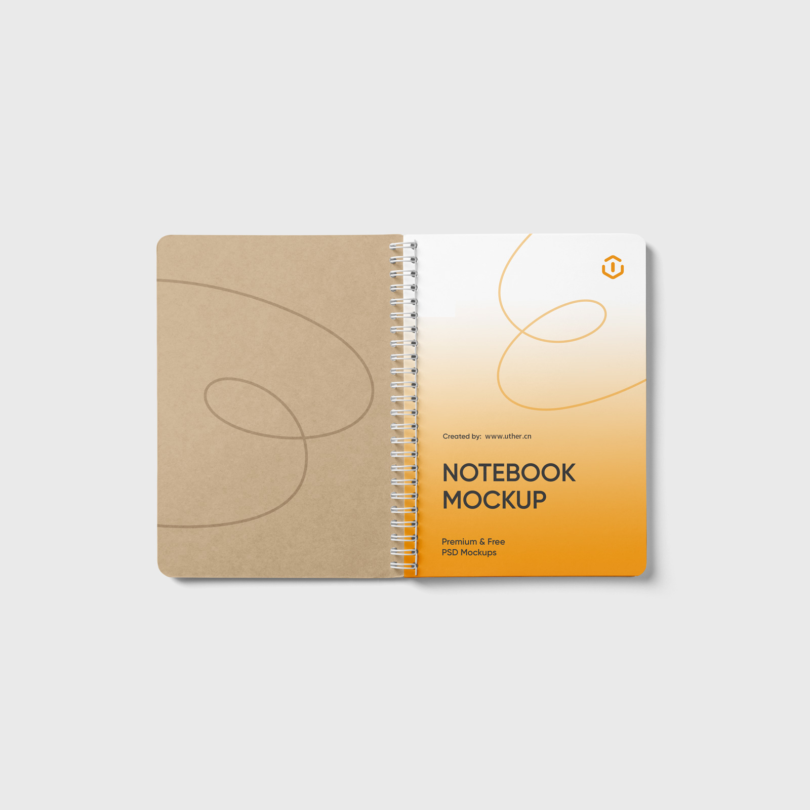 打开的笔记本记事本样机模型Notebook Mockup .psd素材