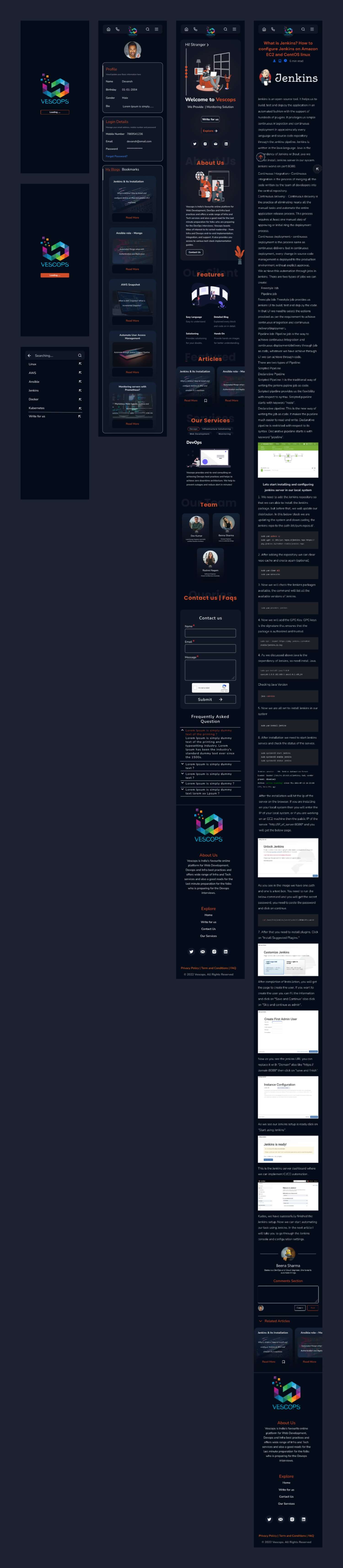 暗色系响应式企业官网落地页Landing Page WEB UI界面设计 .fig素材