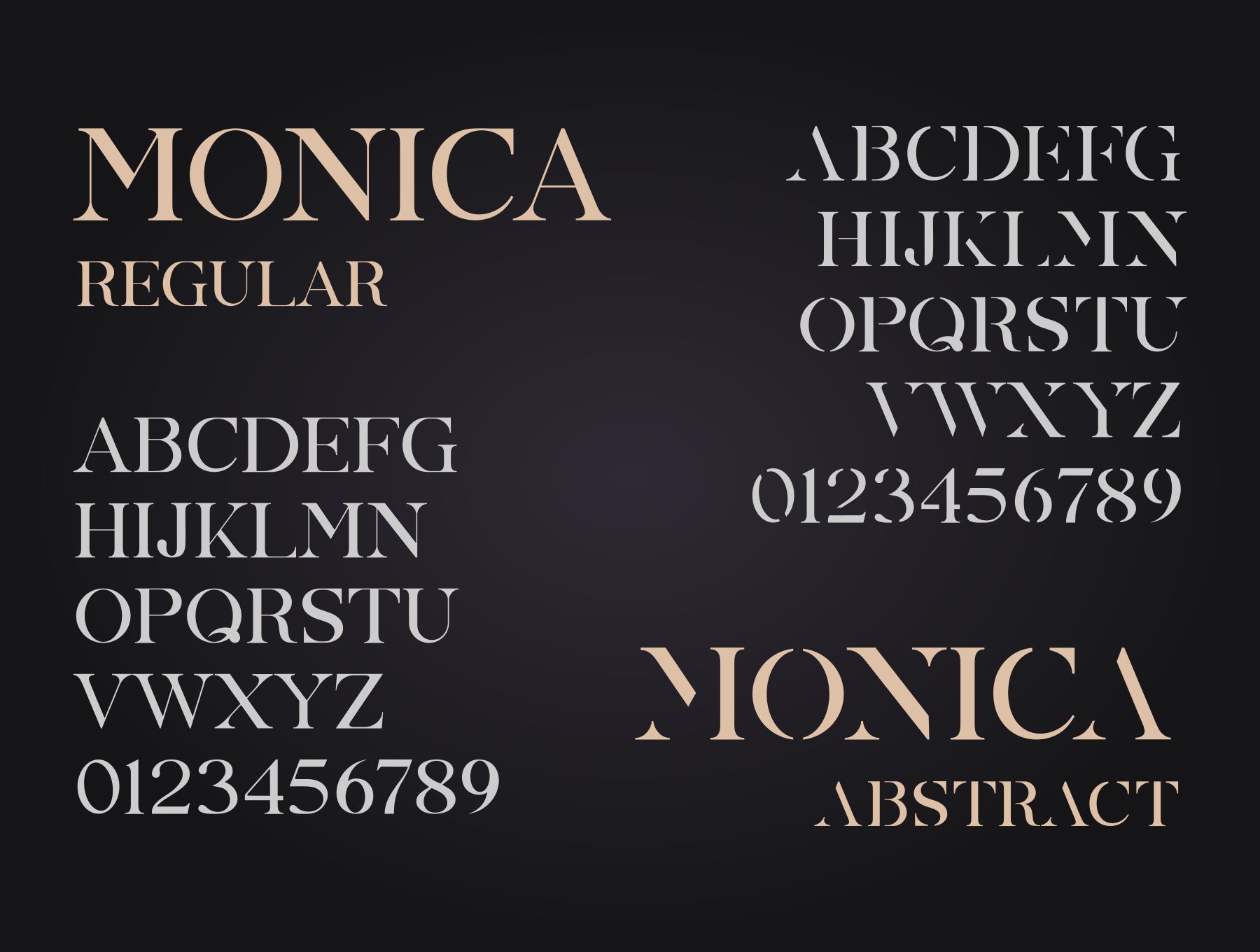 经典复古奢华的大写字体：Monica系列