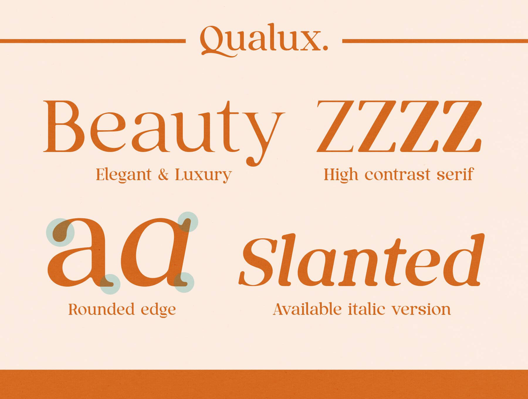 复古奢华有带点俏皮的英文衬线字体：Qualux Fonts Family