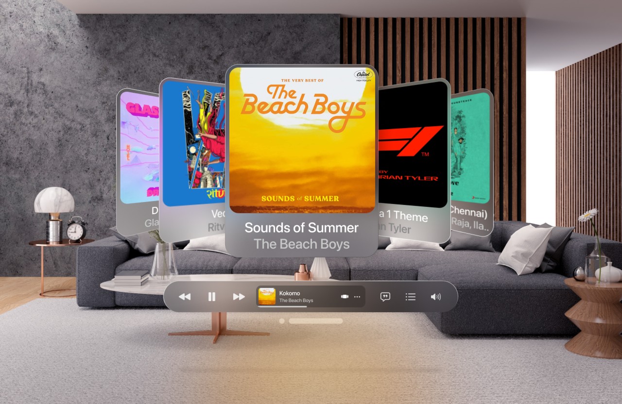 磨砂圆角风Apple Music VisionOS UI界面设计 .fig素材