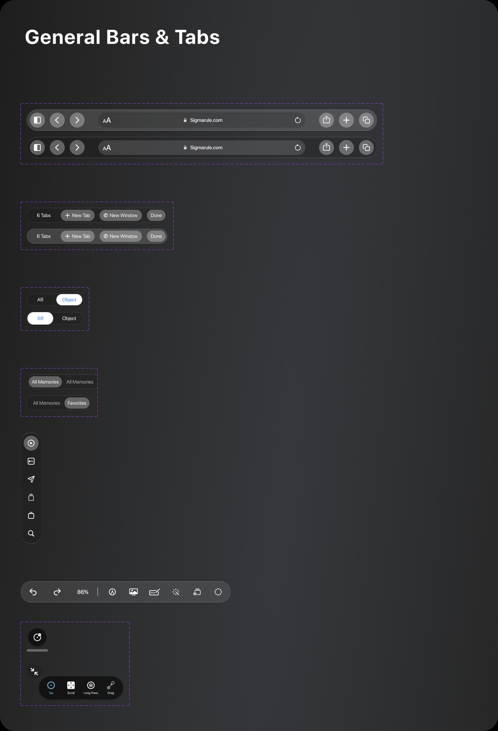 Apple visionOS UI Kit UI组件工具包 .fig素材
