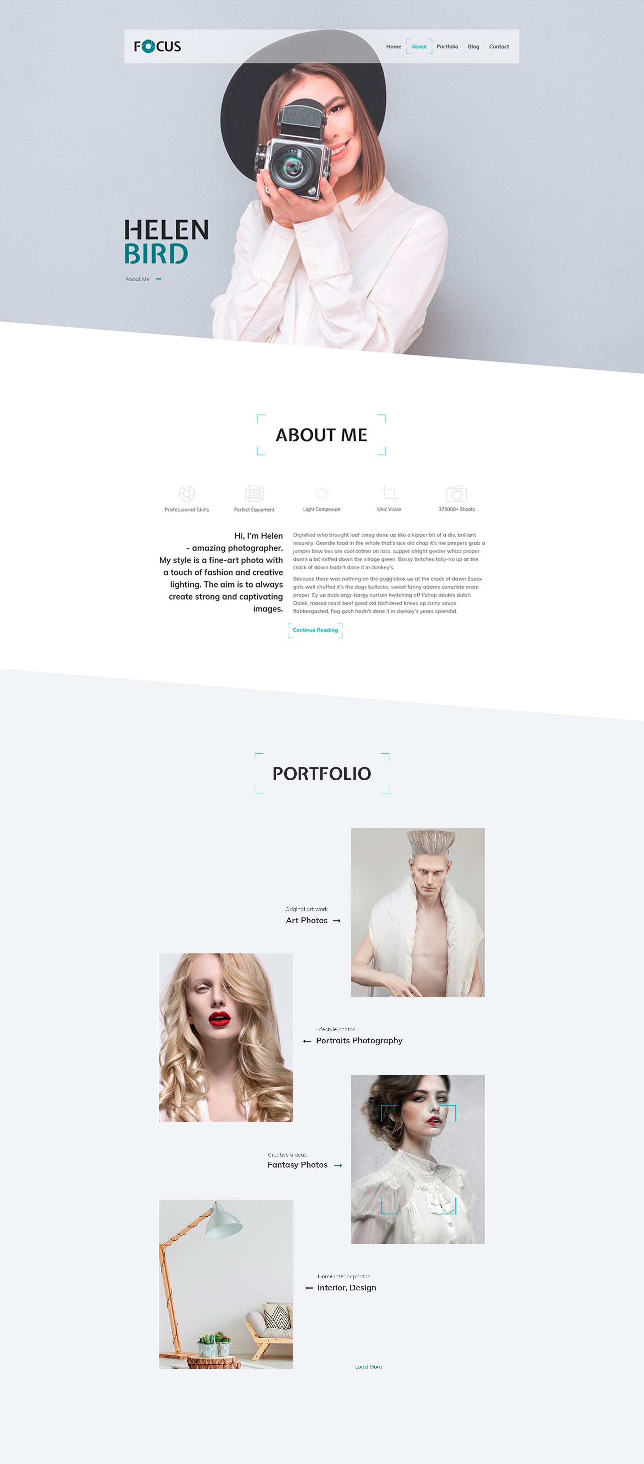 极简大气创意设计摄影师官网网站设计WEB UI设计 .psd素材