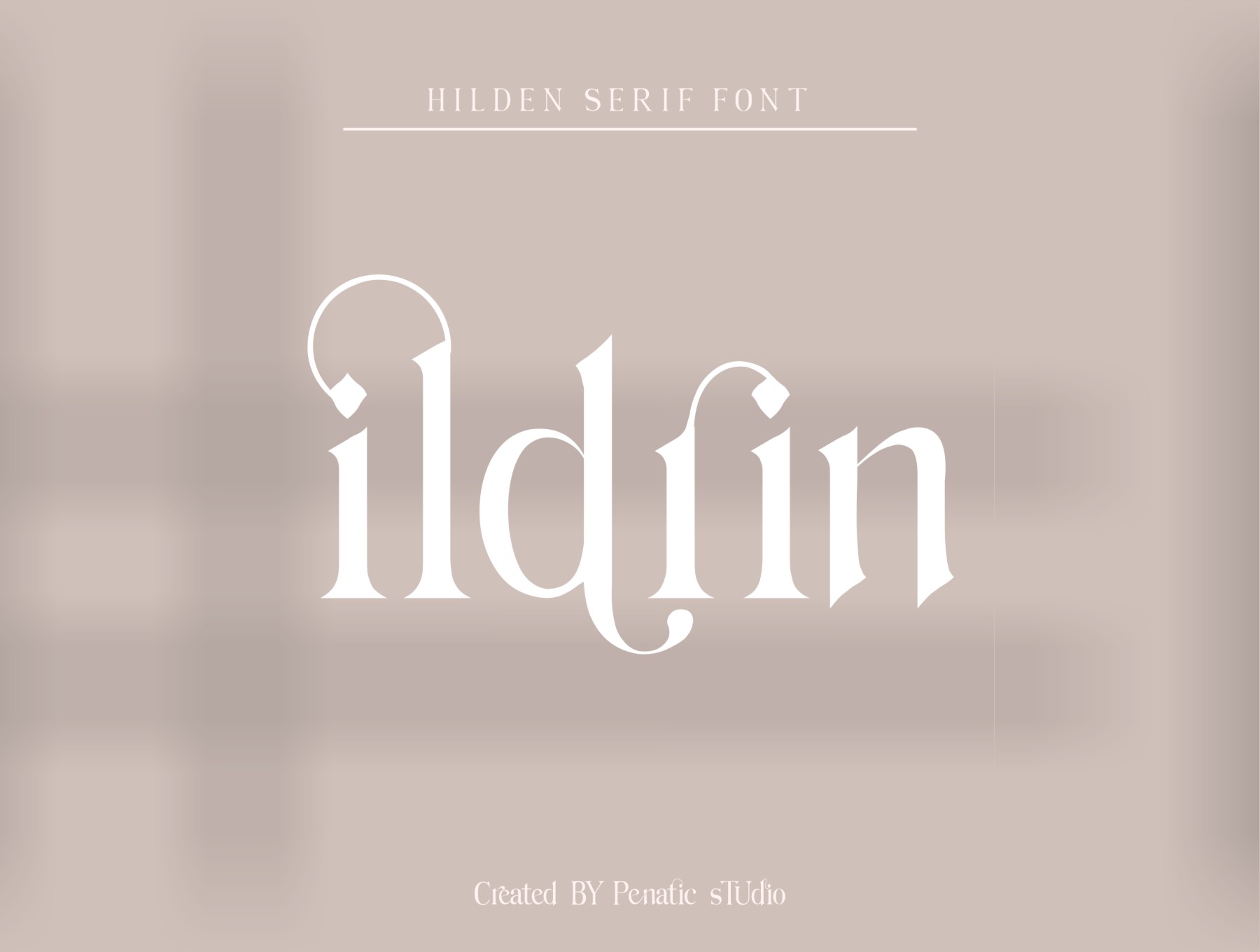 时尚现代优雅艺术衬线英文字体：Hilden