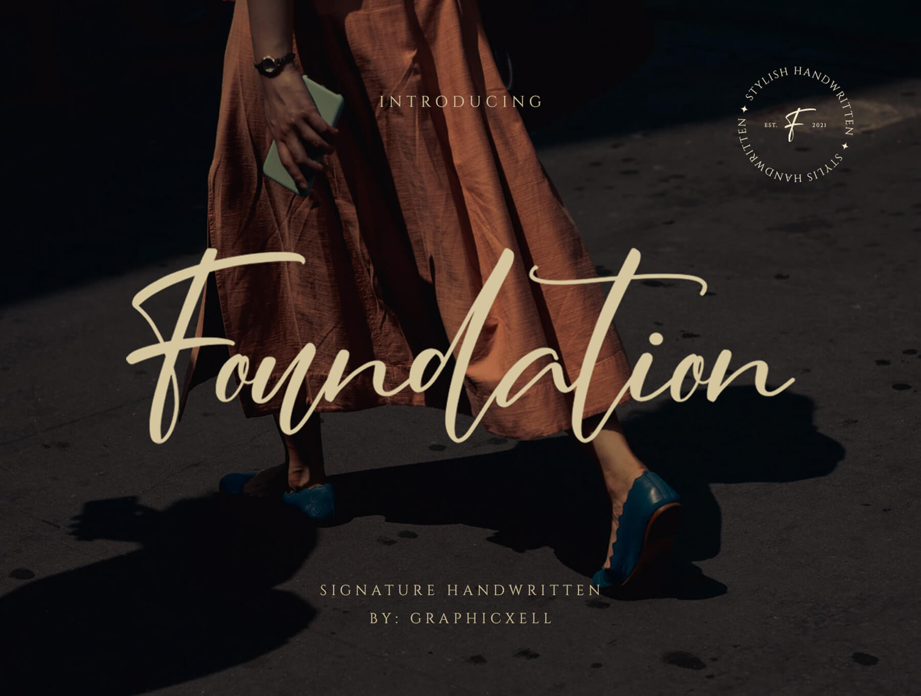 优雅时尚手写签名英文字体：Foundation