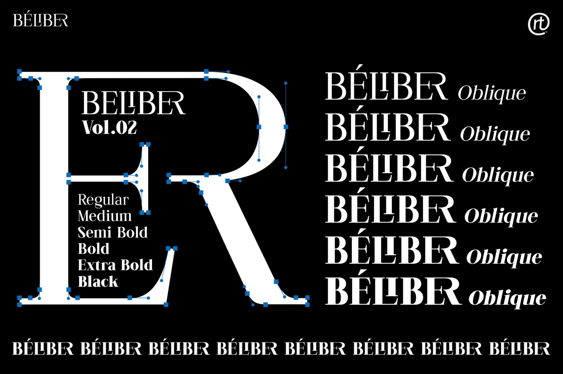 现代衬线英文字体系列：Beliber Font Family