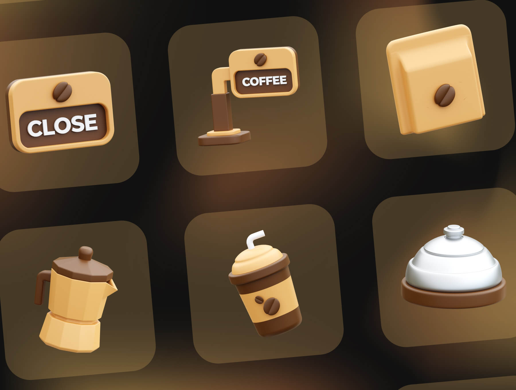 0个咖啡行业品牌3D图标icon
