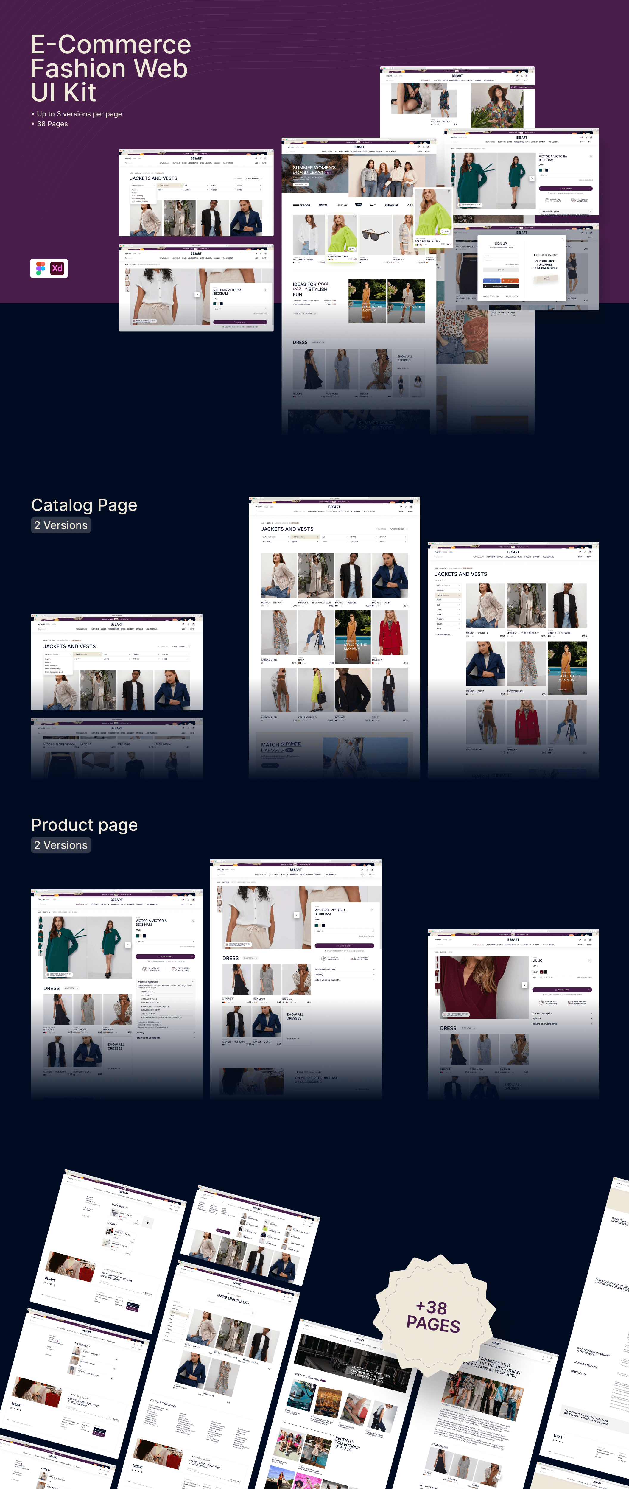 简约大气时尚服饰电商网站设计WEB UI界面设计 .fig素材