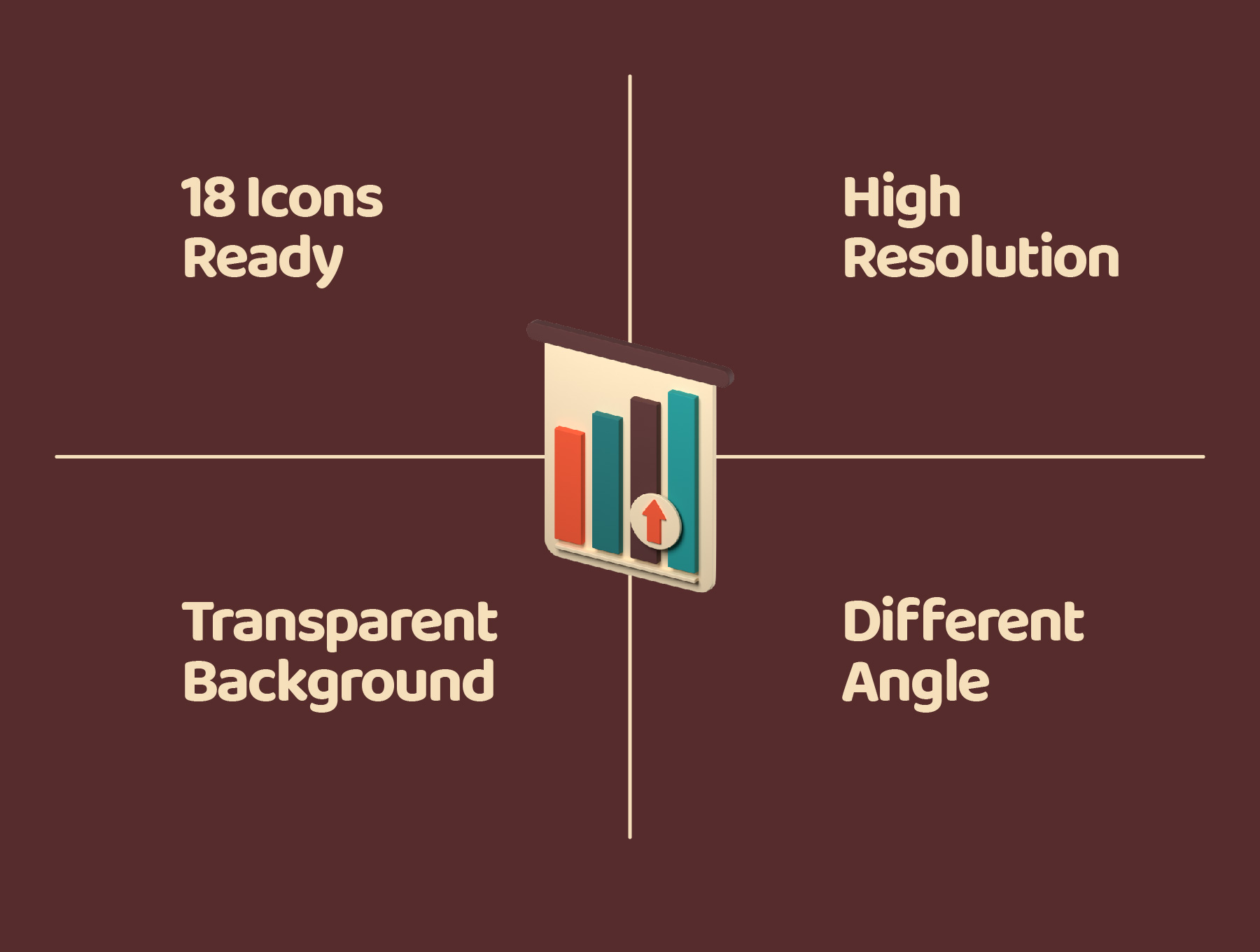 8个高质量数据图表3D图标icon