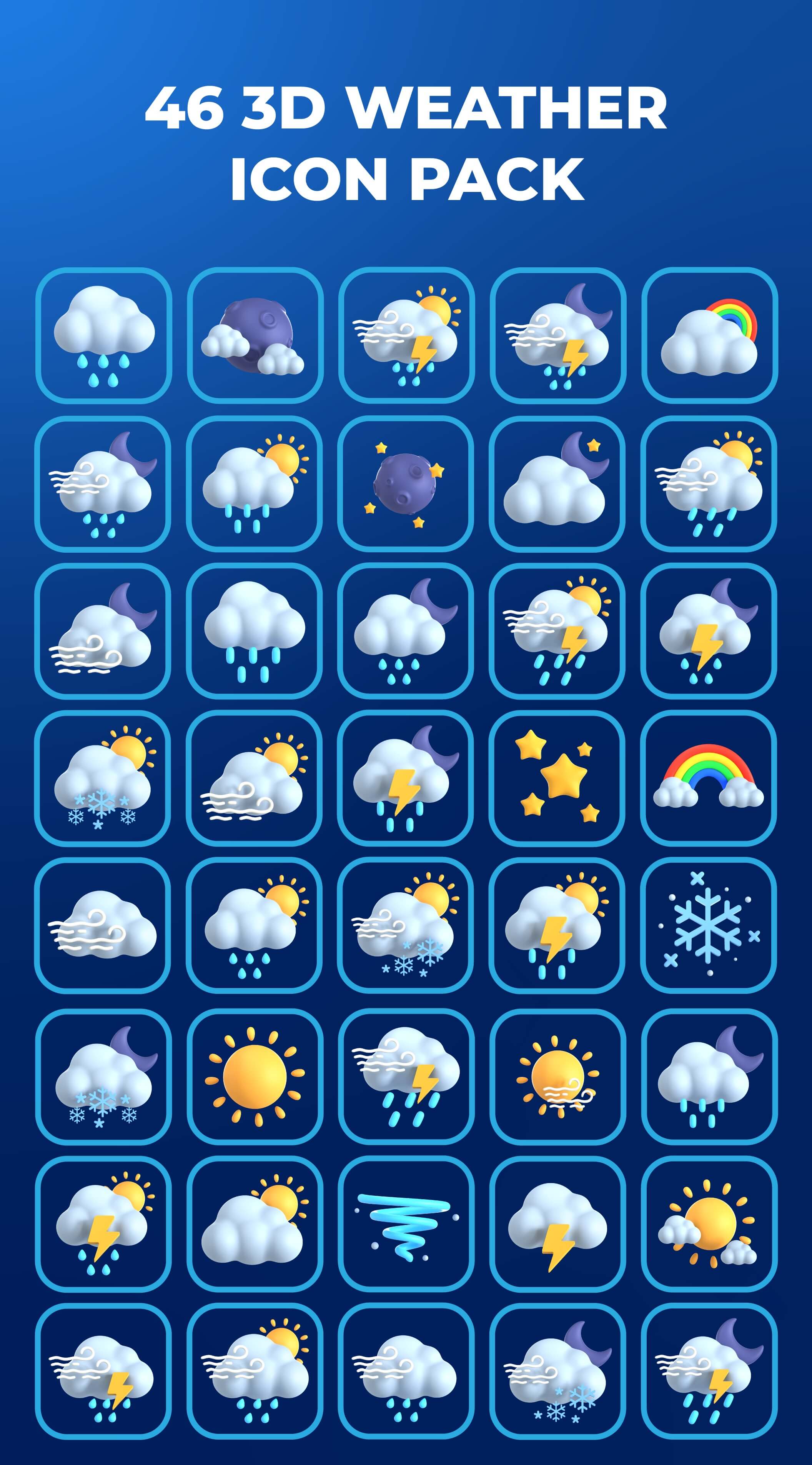 6个高质量天气3D图标icon