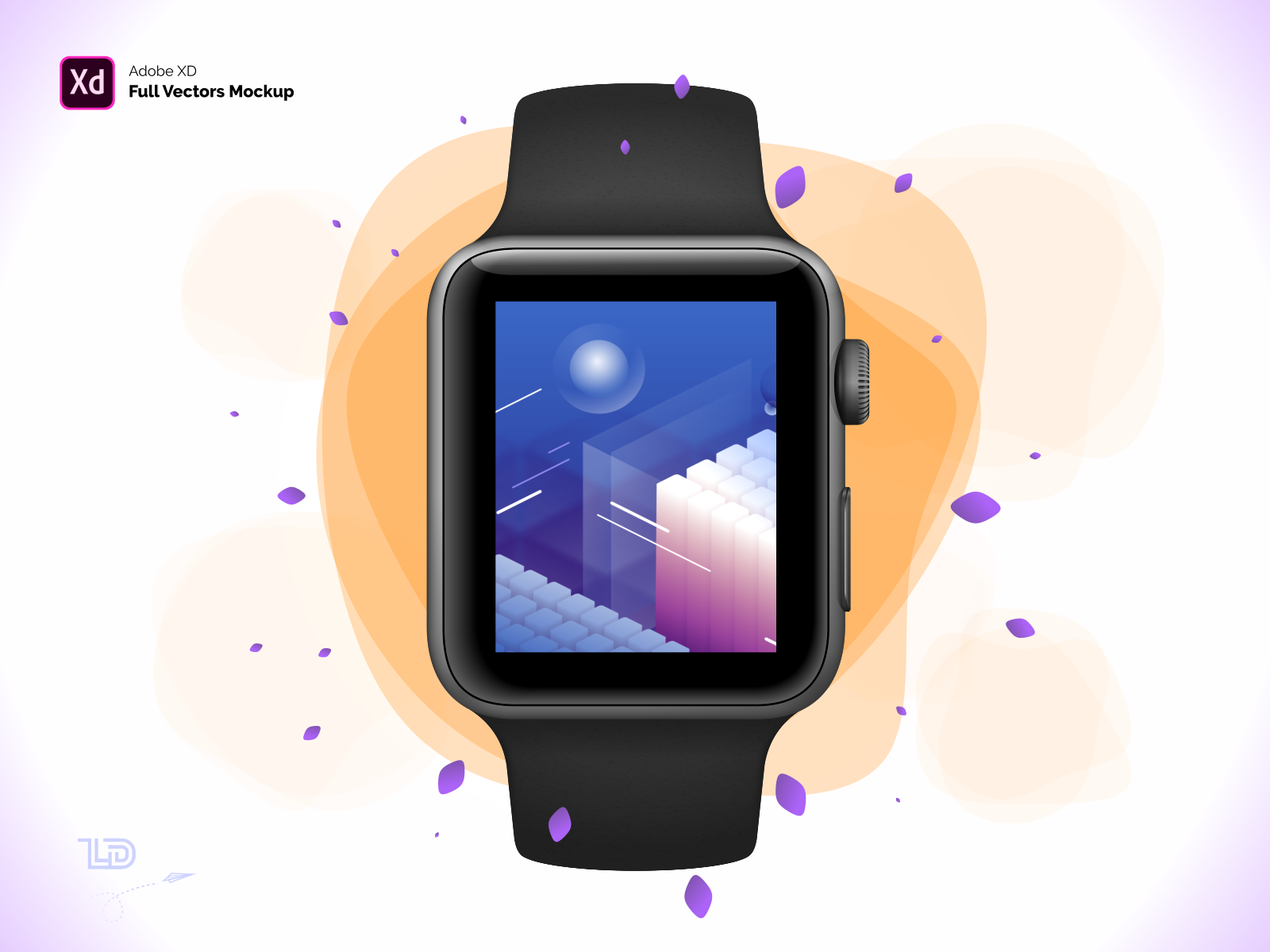 Apple Watch苹果智能手表深空灰.PSD.XD贴图展示模板 Apple Watch Mockup