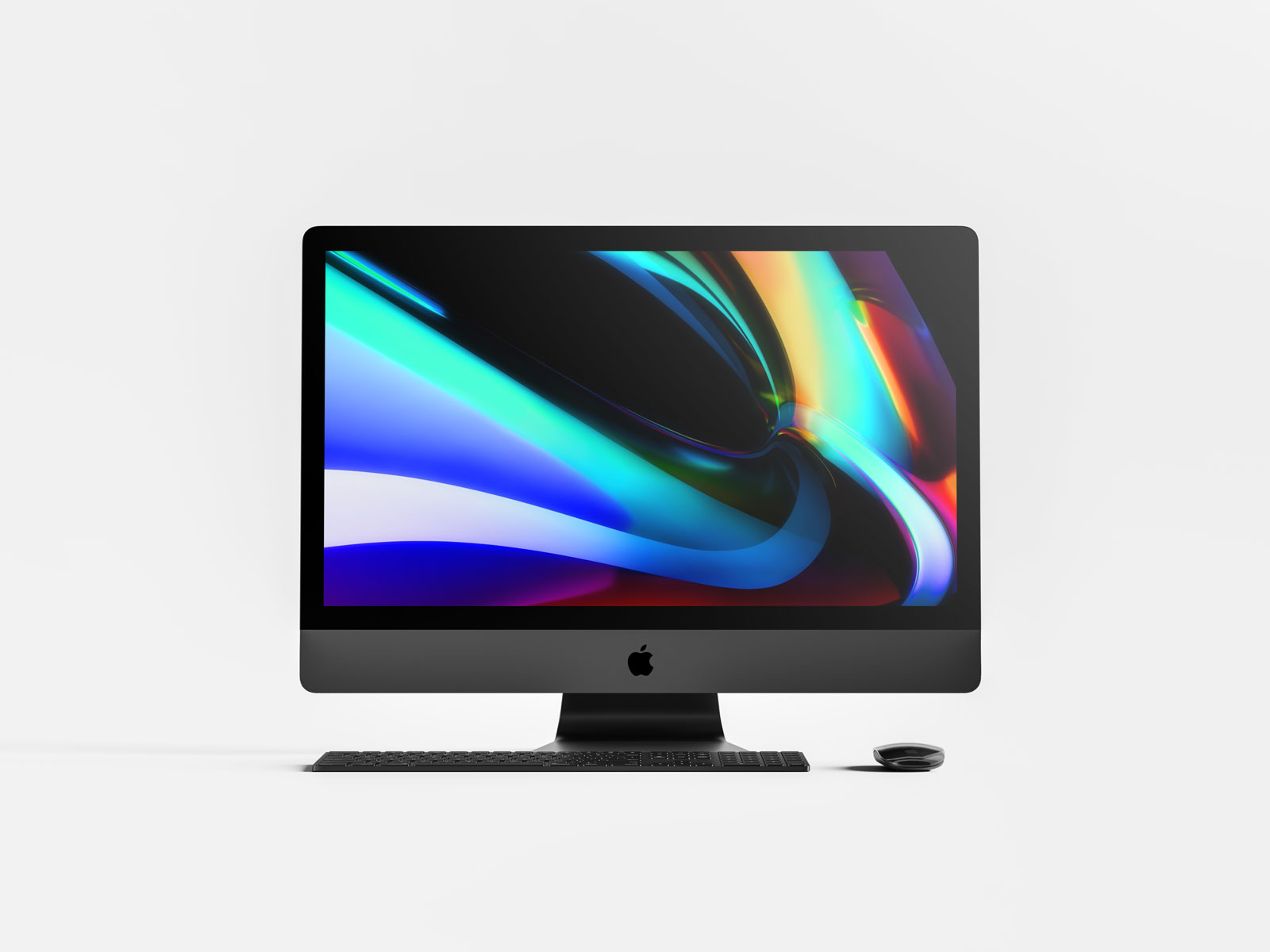 正面前视Apple iMac Pro深空灰一体机样机iMac Pro Mockup
