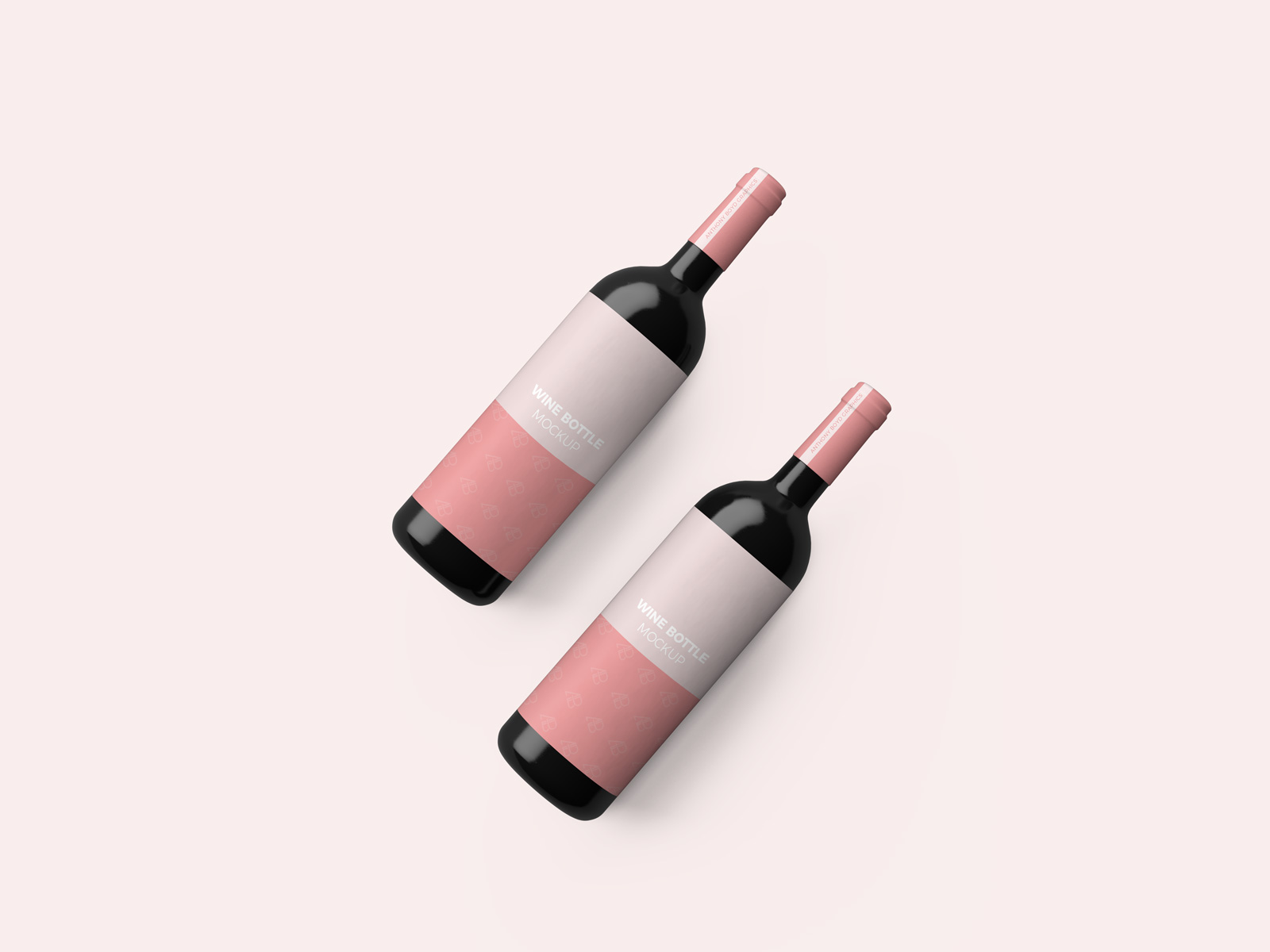 葡萄酒瓶顶视图样机模型