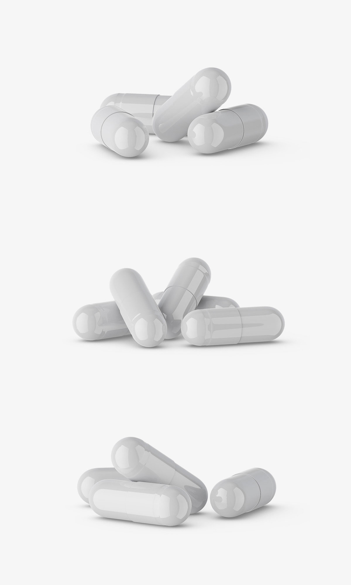 常规药品胶囊贴图模板PSD样机模型capsules mockup