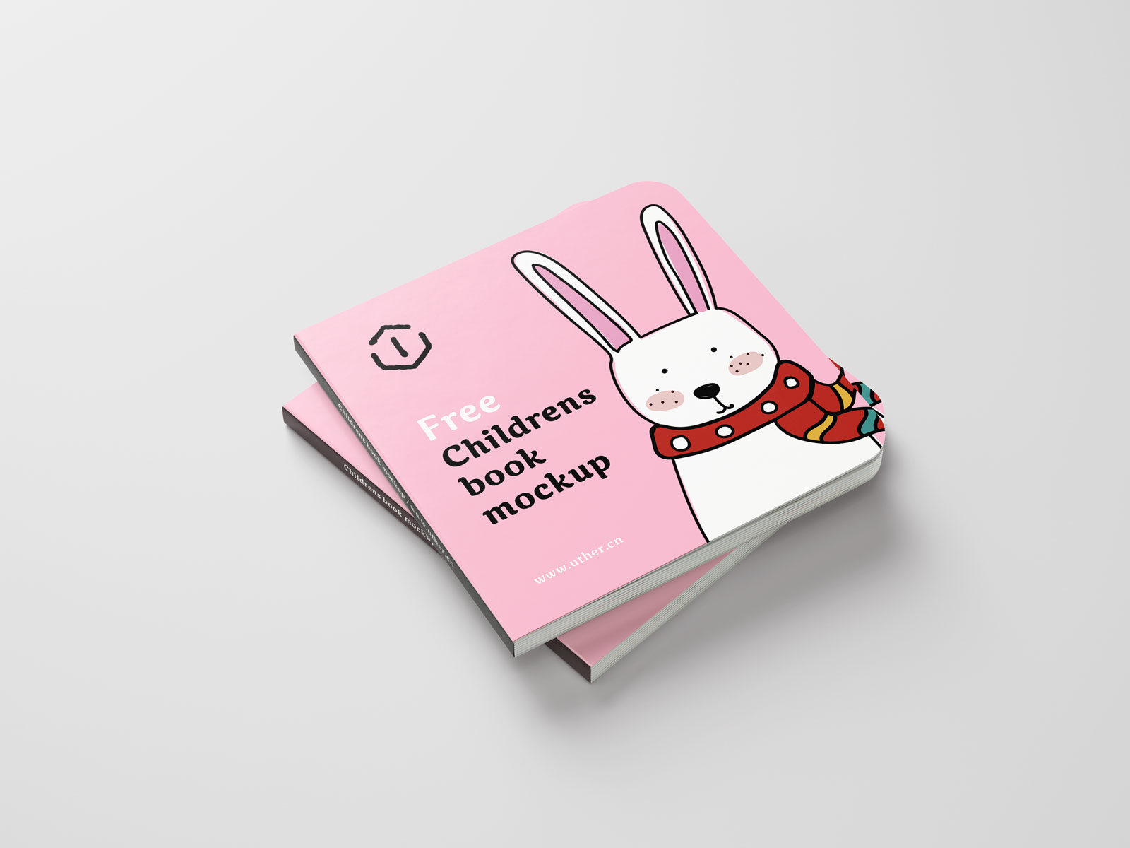 卡通动物儿童书籍封面展示模型PSD贴图模板book mockup