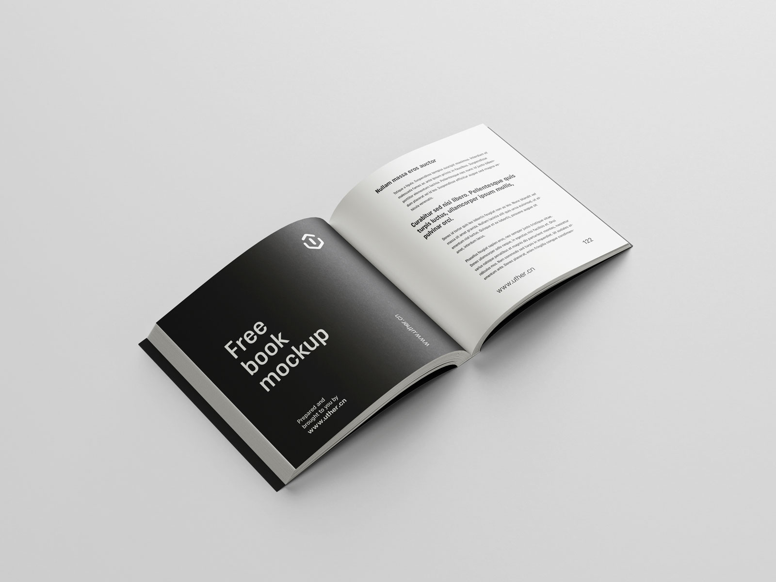 简约大气平装方形书籍内页展示设计提案贴图PSD样机模版book mockup