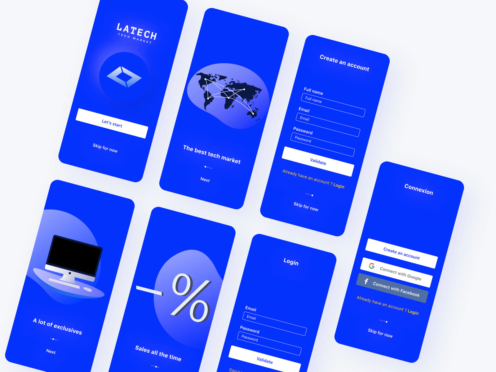 蓝色简约科技产品商城app UI界面设计 .fig素材