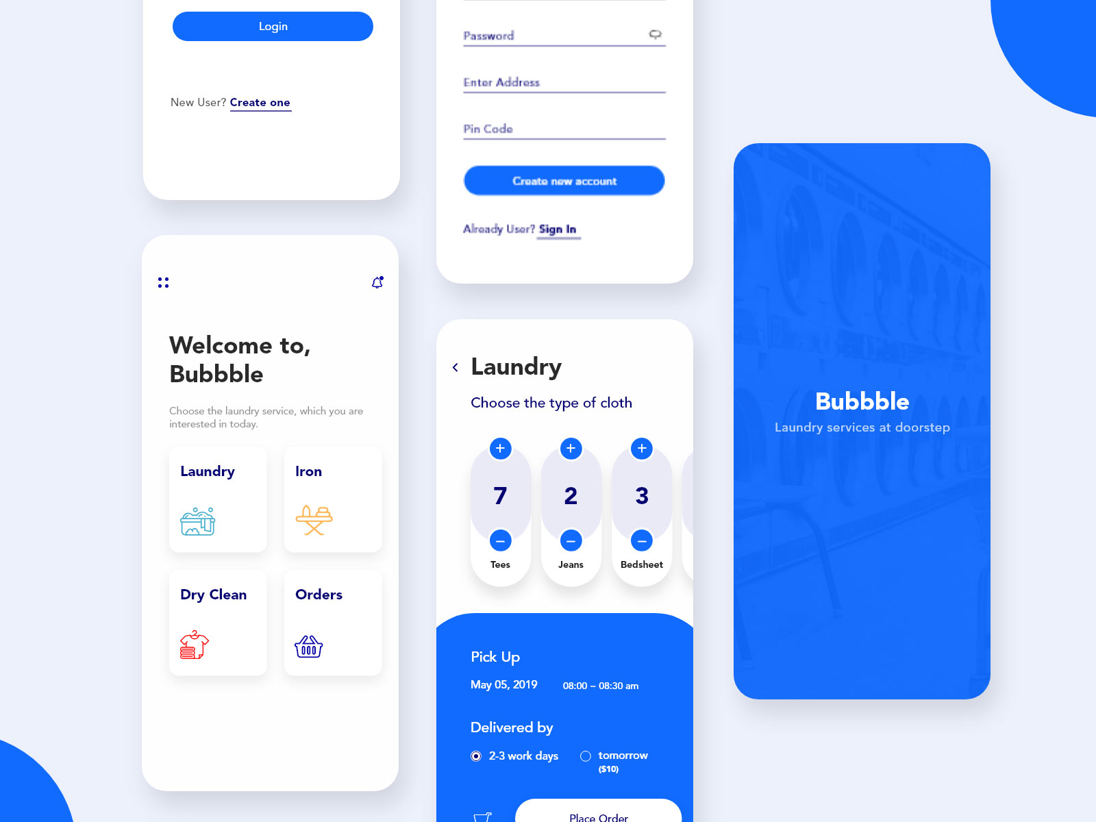 家政服务app Bubbble ui界面设计 .xd素材