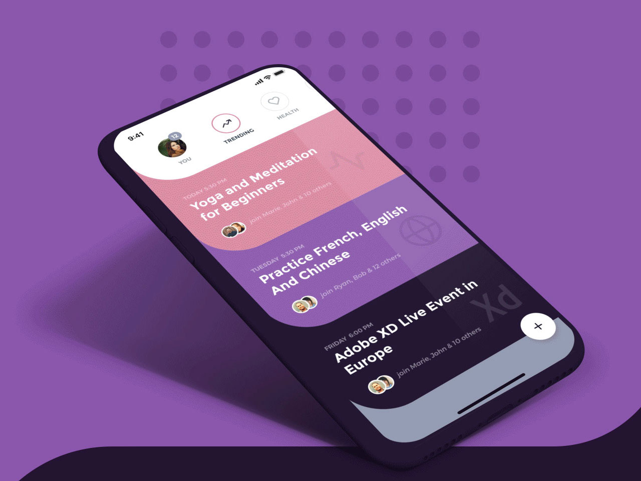 移动社交app UI工具包 Meetio UI Kit .XD素材